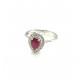 18kt gold ring with drop Ruby and diamonds