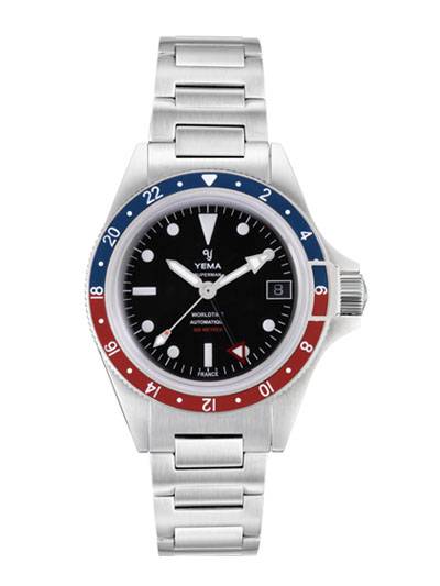 YEMA SUPERMAN 500 GMT PEPSI 39 mm Nero bracciale Oyster Ye