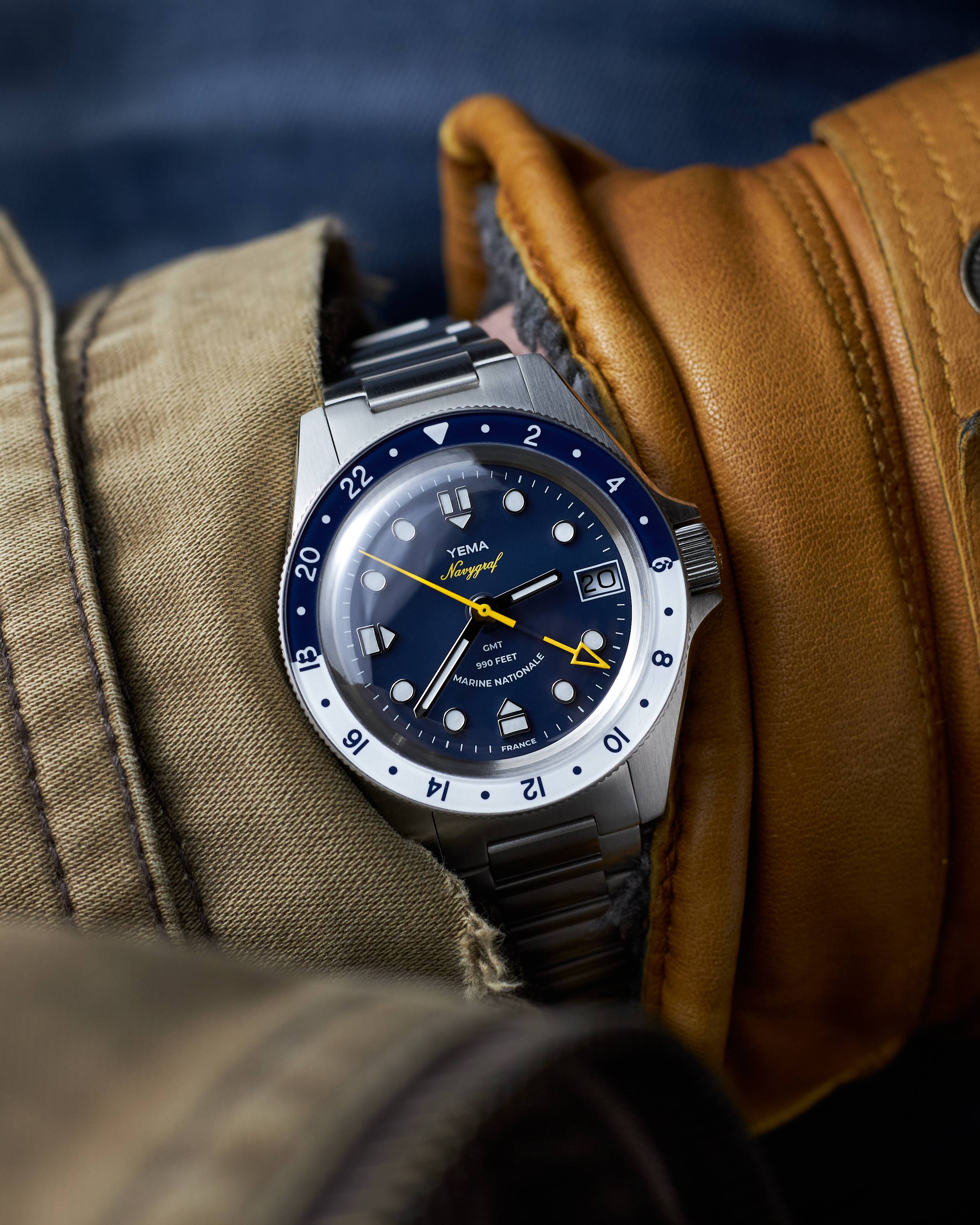 YEMA NAVYGRAF MARINE NATIONALE GMT - 38.5 mm - Blu | Yema | YNAV2...